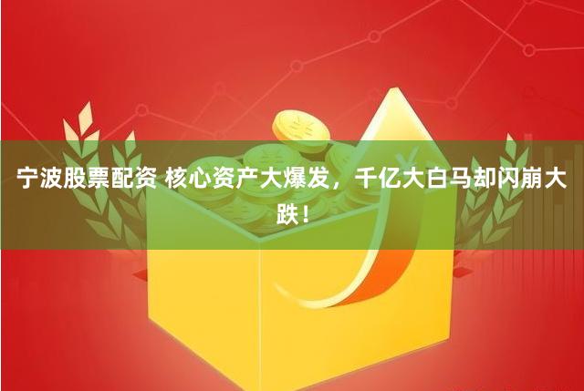 宁波股票配资 核心资产大爆发，千亿大白马却闪崩大跌！