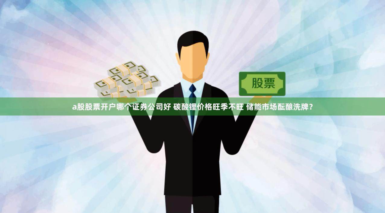 a股股票开户哪个证券公司好 碳酸锂价格旺季不旺 储能市场酝酿洗牌？