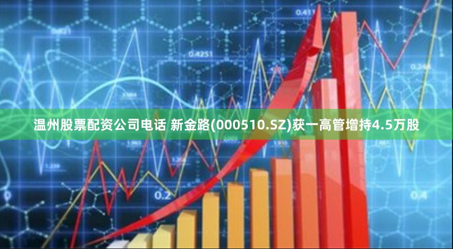 温州股票配资公司电话 新金路(000510.SZ)获一高管增持4.5万股