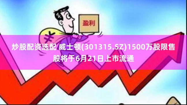 炒股配资选配 威士顿(301315.SZ)1500万股限售股将于6月21日上市流通